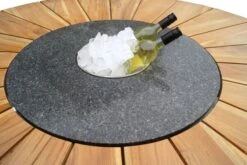 OUTFLEXX Esstisch, Edelstahl/FSC-Teakholz, Ø 170cm, Inkl. Drehbarer Granitplatte Und Eiskühler -Gartenmöbel 2 16027.jpg