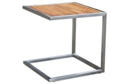 OUTFLEXX Sonnenliegen-Set, Schwarz, Edelstahl/FSC-Teak, 195,5x74x35cm, Mit Armlehnen, Inkl. Beistelltisch 45x45cm -Gartenmöbel 2 16545.jpg