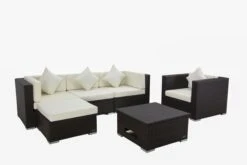 OUTFLEXX Loungemöbel-Set, Braun, Polyrattan, Für 5 Personen, Inkl. Loungetisch, Wasserfeste Kissenbox -Gartenmöbel 2 1713 BOX D.jpg