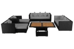 OUTFLEXX Loungemöbel-Set, Schwarz, Polyrattan, Für 9 Personen, Inkl. Loungetisch, Wasserfeste Kissenbox -Gartenmöbel 2 1716 BOX D.jpg