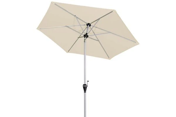 DOPPLER Active Auto Tilt Mittelstockschirm, Natur, Aluminium/Textil, Ø210cm, Höhenverstellbar, Knickbar, Mit Kurbel 2 DOPPLER Active Auto Tilt Mittelstockschirm, Natur, Aluminium/Textil, Ø210cm, Höhenverstellbar, Knickbar, Mit Kurbel – Bild 2