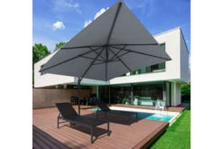 OUTFLEXX Ampelschirm, Anthrazit/grau, Alu/Polyester, 350x350cm, Inkl. Plattenständer -Gartenmöbel 2 20363.jpg