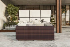 OUTFLEXX Kissenbox, Braun Marmoriert, Polyrattan, 204x94x75cm