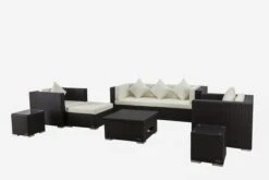 OUTFLEXX Loungemöbel-Set, Braun, Polyrattan, Für 6 Personen, Inkl. Loungetisch, Wasserfeste Kissenbox -Gartenmöbel 3 1303 BOX D.jpg