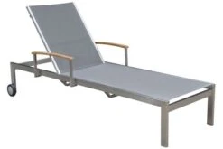 OUTFLEXX Sonnenliegen-Set, Silber, Edelstahl/FSC-Teak, 195,5x74x35cm, Mit Armlehnen, Inkl. Beistelltisch 45x45cm -Gartenmöbel 3 16546.jpg