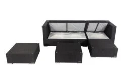 OUTFLEXX Loungemöbel-Set, Schwarz, Polyrattan, 5 Personen, Wasserfeste Kissenbox, Inkl. Kaffeetisch 16 OUTFLEXX Loungemöbel-Set, Schwarz, Polyrattan, 5 Personen, Wasserfeste Kissenbox, Inkl. Kaffeetisch -Gartenmöbel 3 18226 BOX B.jpg
