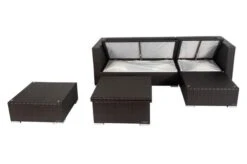 OUTFLEXX Loungemöbel-Set, Braun, Polyrattan, 5 Personen, Wasserfeste Kissenbox, Inkl. Loungetisch 19 OUTFLEXX Loungemöbel-Set, Braun, Polyrattan, 5 Personen, Wasserfeste Kissenbox, Inkl. Loungetisch -Gartenmöbel 3 18227 BOX D.jpg