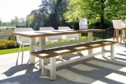 HARTMAN Yasmani Esstisch, Weiß/vintage Brown, Alu/Teak, 240x100cm -Gartenmöbel 3 18685.jpg