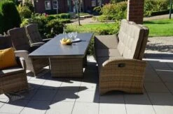 Ploß Rabida Comfort Dining / Lounge 3-Sitzer Sofa, Champagner-meliert, Polyrattan, 210x85x112 Cm, Verstellbar -Gartenmöbel 3 20164.jpg