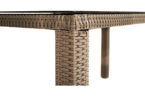 Ploß Rabida Dining Tisch, Champagner-meliert, Polyrattan, 170 X 90 Cm, Glasplatte In Steinoptik 3 Ploß Rabida Dining Tisch, Champagner-meliert, Polyrattan, 170 X 90 Cm, Glasplatte In Steinoptik – Bild 3