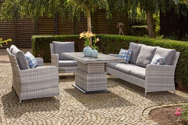 SIENA GARDEN Soria 2-Sitzer Loungesofa, Ice Grey, Alu / Gardino®-Geflecht, 149x87x88 Cm 3 SIENA GARDEN Soria 2-Sitzer Loungesofa, Ice Grey, Alu / Gardino®-Geflecht, 149x87x88 Cm – Bild 3