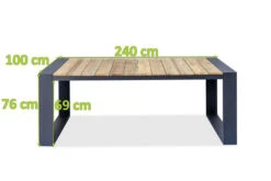 OUTFLEXX Kona Esstisch, Dark Grey/natur, Alu/recycled FSC®-Teak, 240x100x76cm, Rustikal Gebürstet, U-Gestell -Gartenmöbel 3 20326.jpg