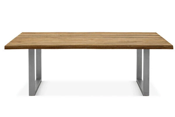 OUTFLEXX Esstisch, Natur, Edelstahl & Recycled FSC-Teak, 200 X 100 Cm, Baumkante 3 OUTFLEXX Esstisch, Natur, Edelstahl & Recycled FSC-Teak, 200 X 100 Cm, Baumkante – Bild 3