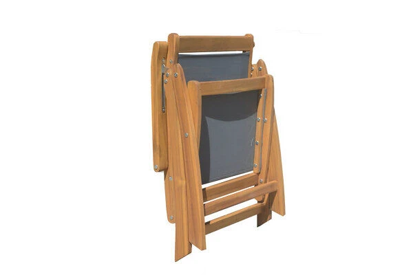 OUTFLEXX Stuhl, Natur/grau, FSC-Akazienholz/Textilene, 60x71x107,5cm, Oil Finished, Klappbar 3 OUTFLEXX Stuhl, Natur/grau, FSC-Akazienholz/Textilene, 60x71x107,5cm, Oil Finished, Klappbar – Bild 3