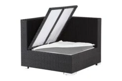 OUTFLEXX Eckelement, Schwarz, Polyrattan, Inkl. Polster Und Kissen, Wasserfeste Kissenbox -Gartenmöbel 3 2392 6 BOX.jpg