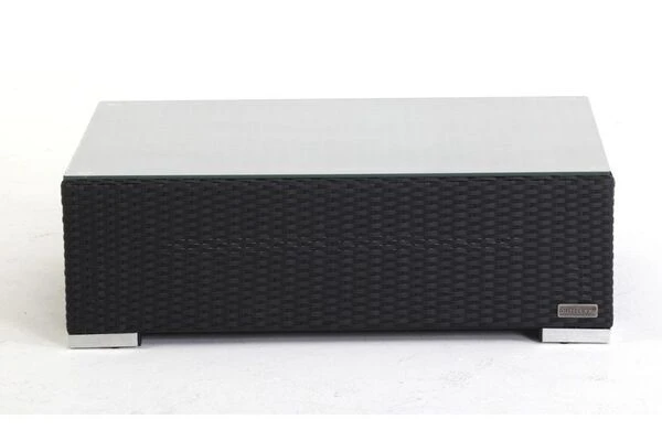 OUTFLEXX Kaffeetisch, Schwarz, Polyrattan, 95x65cm, Mit Glas-Tischplatte 3 OUTFLEXX Kaffeetisch, Schwarz, Polyrattan, 95x65cm, Mit Glas-Tischplatte – Bild 3