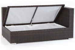 OUTFLEXX 2-Sitzer Ecksofa, Braun, Polyrattan, 145x85x70cm, Armlehne Li, Inkl. Kissen, Wasserfeste Kissenbox -Gartenmöbel 3 2393 3 BOX.jpg