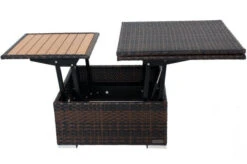OUTFLEXX Loungetisch Höhenverstellbar, Braun-marmoriert, Polyrattan, 75/152x75x40/64,5cm -Gartenmöbel 3 8887.jpg