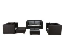 OUTFLEXX Loungemöbel-Set, 5 Personen, Braun, Polyrattan, Inkl. Kaffeetisch, Wasserfeste Kissenbox -Gartenmöbel 4 1298 BOX B.jpg