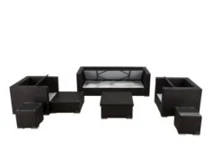 OUTFLEXX Loungemöbel-Set, Braun, Polyrattan, Für 6 Personen, Inkl. Loungetisch, Wasserfeste Kissenbox -Gartenmöbel 4 1303 BOX D.jpg