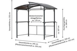 LECO Profi Grillpavillon, Anthrazit/grau Getönt, Aluminium/Polycarbonat, 150x245x233 Cm -Gartenmöbel 4 13431.jpg