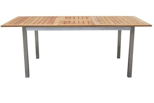 OUTFLEXX Ausziehtisch, FSC-Teak/Edelstahl, Plattenstärke 20mm, 150/200x90cm 7 OUTFLEXX Ausziehtisch, FSC-Teak/Edelstahl, Plattenstärke 20mm, 150/200x90cm – Bild 7