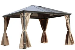 OUTFLEXX Profi Hardtop Pavillon, Grau, Aluminium, 3 X 3,6m Mit Seitenteilen Und Insektennetz -Gartenmöbel 4 13586.jpg