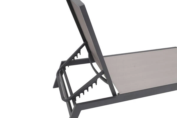 VILLANA 2er-Set Sonnenliegen, Anthrazit/grau, Alu/Textil, 198x66x32cm, Mit Beistelltisch 45x45cm 7 VILLANA 2er-Set Sonnenliegen, Anthrazit/grau, Alu/Textil, 198x66x32cm, Mit Beistelltisch 45x45cm – Bild 7