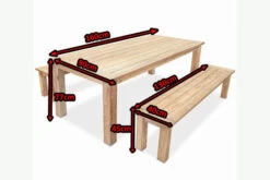 OUTFLEXX Esstischset, Tisch 160x90cm, 2 Bänke 130x40cm, Recycled Teak, Plattenstärke 30mm -Gartenmöbel 4 14049.jpg