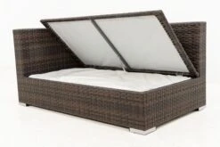 OUTFLEXX 2-Sitzer Ecksofa, Braun Marmoriert, Polyrattan, 145 X 85 X 70 Cm, Wasserfeste Kissenbox, Armlehne Re. -Gartenmöbel 4 15734 4 BOX.jpg