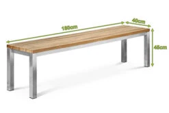 OUTFLEXX Gartenbank, Edelstahl/recyceltes FSC®-Teak, 180x40x45cm, Rustikal Gebürstet -Gartenmöbel 4 18317.jpg