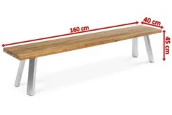 OUTFLEXX Gartenbank, Edelstahl/recyceltes FSC®-Teak, 160x40x45cm, A-Gestell, Rustikal Gebürstet -Gartenmöbel 4 18322.jpg