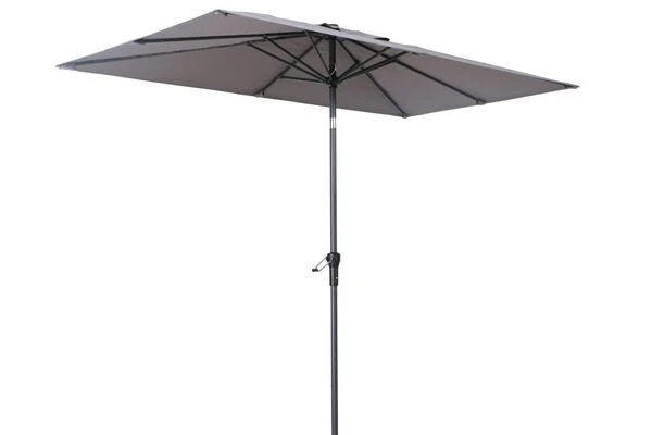 OUTFLEXX Mittelstockschirm, Hellgrau, Pulverbesch. Aluminium/Polyester PA-beschichtet, 270x150cm 4 OUTFLEXX Mittelstockschirm, Hellgrau, Pulverbesch. Aluminium/Polyester PA-beschichtet, 270x150cm – Bild 4