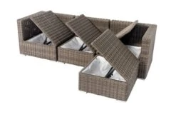 OUTFLEXX Loungegruppe, Grau, Polyrattan, 4 Personen, Verstellbare Sitzflächen, Wasserfeste Kissenbox 14 OUTFLEXX Loungegruppe, Grau, Polyrattan, 4 Personen, Verstellbare Sitzflächen, Wasserfeste Kissenbox -Gartenmöbel 4 18363 BOX.jpg