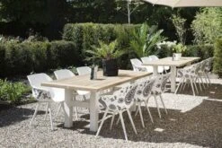 HARTMAN Yasmani Esstisch, Weiß/vintage Brown, Alu/Teak, 240x100cm -Gartenmöbel 4 18685.jpg