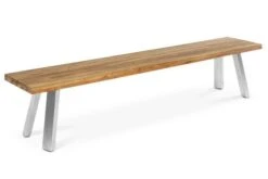 OUTFLEXX Esstischgarnitur, Edelstahl/recyceltes FSC-Teakholz, Tisch 220x100 Cm, 2 Bänke, A-Gestell -Gartenmöbel 4 19359.jpg