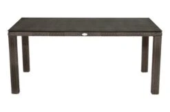 Ploß Rocking Dining Tisch, Grau/braun-meliert, Polyrattan, 170 X 90 Cm, Glasplatte In Steinoptik -Gartenmöbel 4 20157.jpg