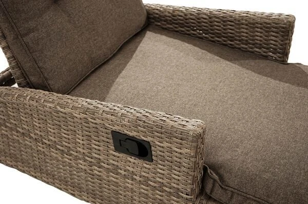 Ploß Rabida Comfort Rollliege, Champagner-meliert, Polyrattan, 198x68x44cm, Verstellbar, Hohe Sitzhöhe 4 Ploß Rabida Comfort Rollliege, Champagner-meliert, Polyrattan, 198x68x44cm, Verstellbar, Hohe Sitzhöhe – Bild 4