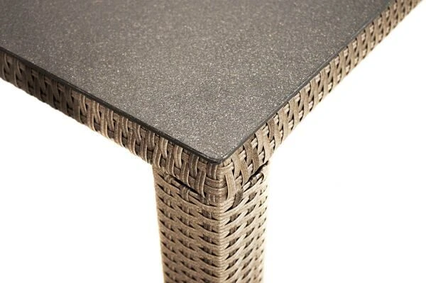 Ploß Rabida Dining Tisch, Champagner-meliert, Polyrattan, 170 X 90 Cm, Glasplatte In Steinoptik 4 Ploß Rabida Dining Tisch, Champagner-meliert, Polyrattan, 170 X 90 Cm, Glasplatte In Steinoptik – Bild 4