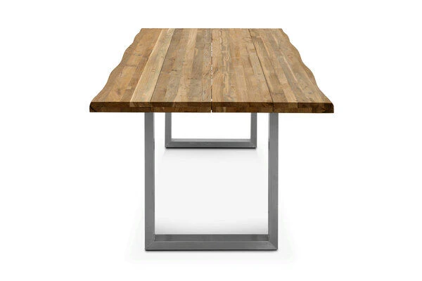 OUTFLEXX Esstisch, Natur, Edelstahl & Recycled FSC-Teak, 200 X 100 Cm, Baumkante 4 OUTFLEXX Esstisch, Natur, Edelstahl & Recycled FSC-Teak, 200 X 100 Cm, Baumkante – Bild 4