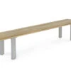 OUTFLEXX Bank, Natur, Edelstahl & Recycled FSC-Teak, 240x40x45cm, Baumkante