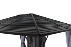 OUTFLEXX Hardtop Pavillon, Braun, Aluminium, 300x365cm, Inkl. Seitenteile Und Insektennetz -Gartenmöbel 4 20386.jpg