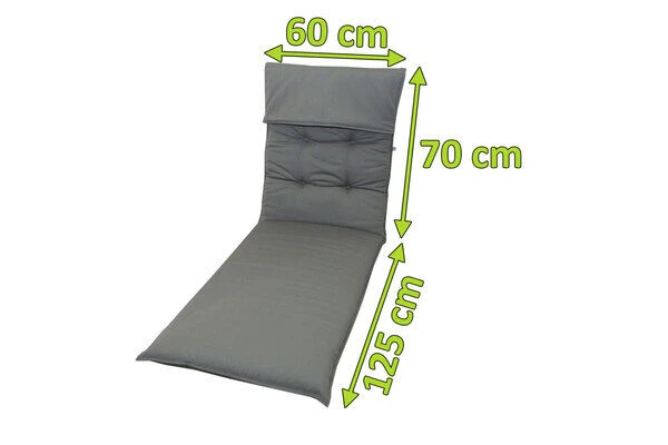 DOPPLER Liegenauflage, Grau, Dralon, 195 X 60 X 8 Cm, Inklusive Befestigungsbänder 4 DOPPLER Liegenauflage, Grau, Dralon, 195 X 60 X 8 Cm, Inklusive Befestigungsbänder – Bild 4
