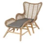 OUTFLEXX Sessel, Rattan Grey, Polyrattan/Akazie, 79,5 X 71,5 X 90 Cm, Inkl. Hocker Und Polster In Braun