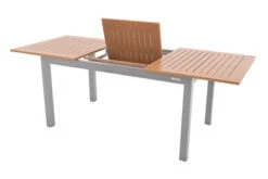 DOPPLER Expert Esstischgarnitur, Silber/Holzoptik/beige, Alu/Textilene, 4x Multipositionssessel, 150-210x90 Cm -Gartenmöbel 4 21197.jpg