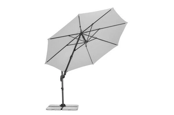 Schneider® SCHNEIDER Rhodos Eco Twist Ampelschirm, Grau, 300x300 Cm, Rund 3 Schneider® SCHNEIDER Rhodos Eco Twist Ampelschirm, Grau, 300x300 Cm, Rund – Bild 3