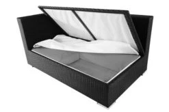 OUTFLEXX 2-Sitzer Ecksofa, Schwarz, Polyrattan, 145x85x70cm, Armlehne Rechts, Wasserfeste Kissenbox -Gartenmöbel 4 2392 4 BOX.jpg