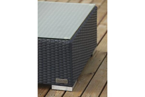 OUTFLEXX Kaffeetisch, Schwarz, Polyrattan, 95x65cm, Mit Glas-Tischplatte 4 OUTFLEXX Kaffeetisch, Schwarz, Polyrattan, 95x65cm, Mit Glas-Tischplatte – Bild 4