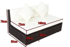 OUTFLEXX 2-Sitzer Mittelelement, Braun, Polyrattan, 140x85x70cm, Inkl. Polster, Wasserfeste Kissenbox -Gartenmöbel 4 2393 16 BOX.jpg
