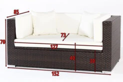 OUTFLEXX 2-Sitzer Sofa, Braun, Polyrattan, 152x85x70cm, Inkl. Polster, Wasserfeste Kissenbox 7 OUTFLEXX 2-Sitzer Sofa, Braun, Polyrattan, 152x85x70cm, Inkl. Polster, Wasserfeste Kissenbox -Gartenmöbel 4 2393 2 BOX.jpg